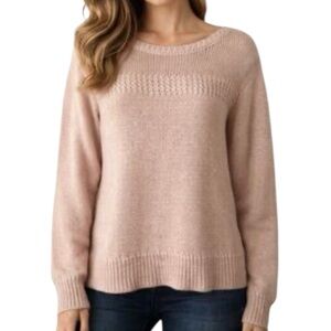 Ellie. Ellie Tahari Light Pink Cotton Blend Crewneck Sweater Size Medium NEW